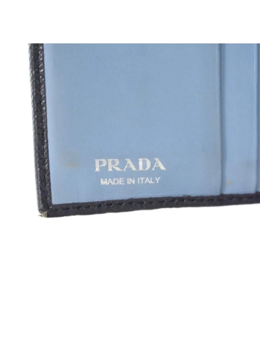 Prada Bifold Wallet Compact Saffiano Leather Navy